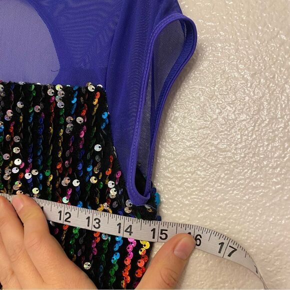 WEISSMAN Dance Costume lyrical jazz sassy feathers BOP TO THE TOP 13478 blue SA - Picture 7 of 12